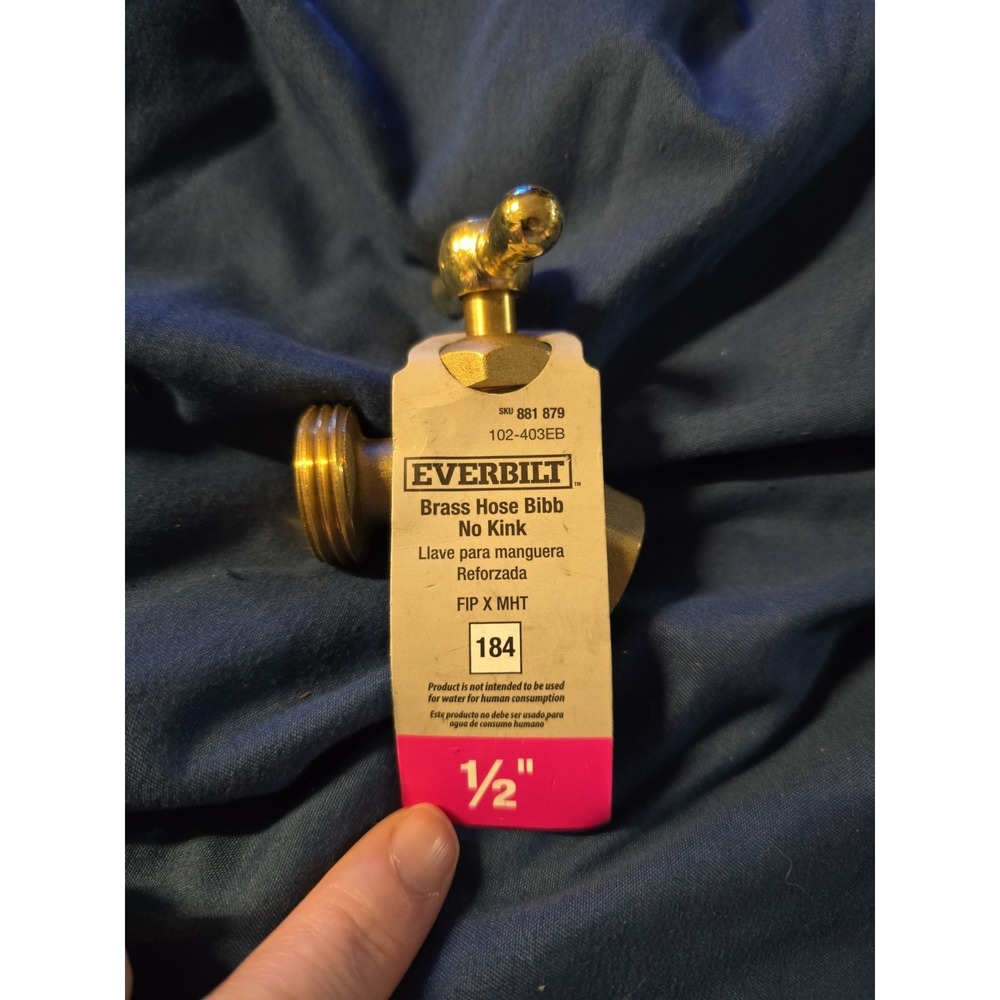 Everbuilt Brass Hose Bibb No Kink #184 ½" FIP X MHT New With Tag 102-403EB